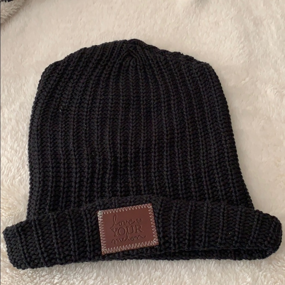 Love Your Melon black beanie
